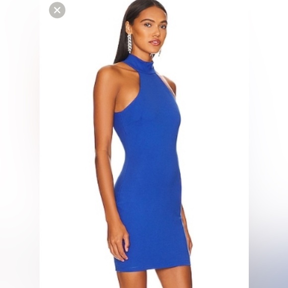 NWT  Remi x Revolve Carli Blue Mini Halter Dress Size M - Picture 1 of 7